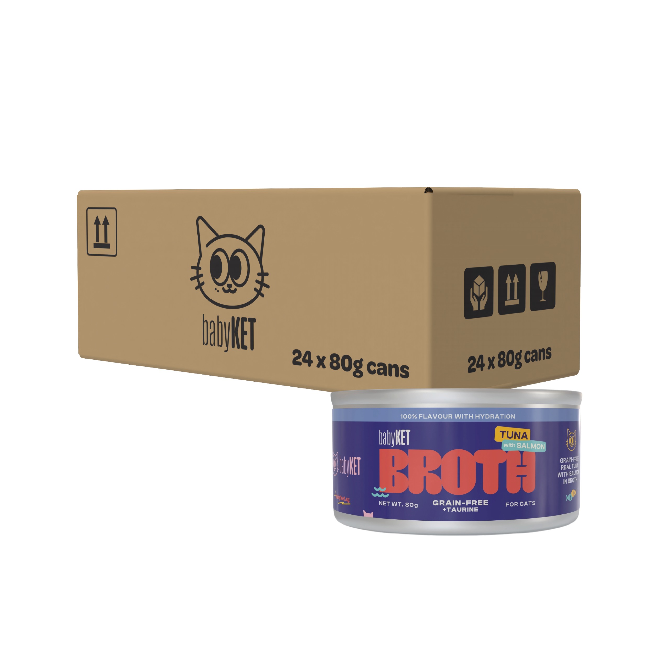 babyKET Tuna with Salmon in Broth Wet Cat Food (24 x 80g)