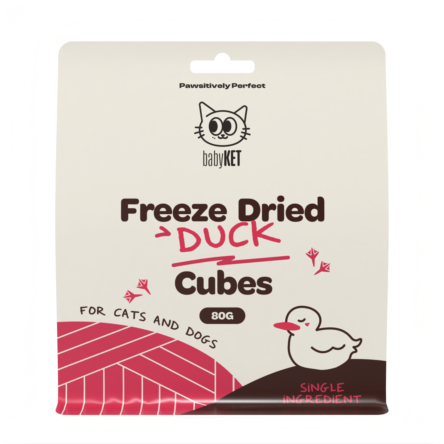 babyKET Freeze Dried Duck Cubes 80g