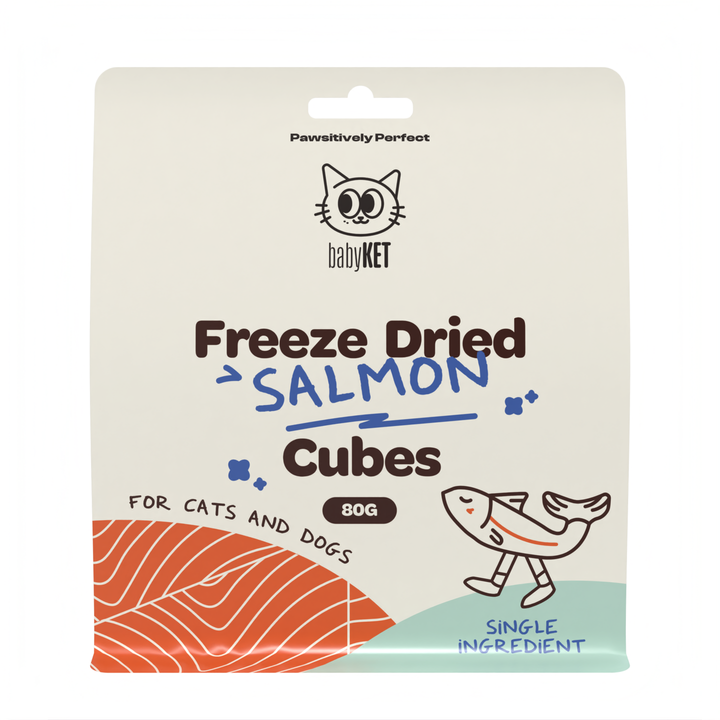 babyKET Freeze Dried Salmon Cubes 80g